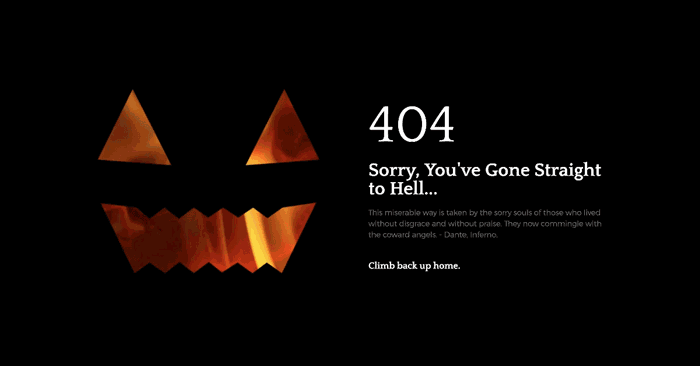 Halloween 404 Page Example