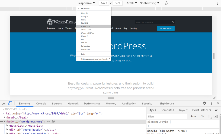 Chrome-Developer-Tools-Responsive-Test