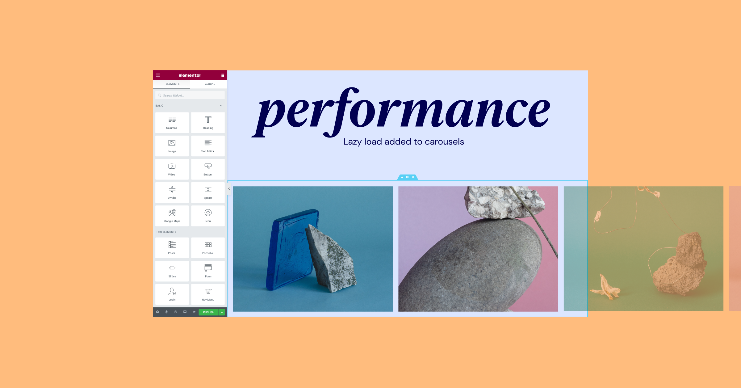 Pereformance Improvement Lazy Load Carusel More From Elementor 3.6 — Enhanced Import/Export And Rearrange Global Fonts And Colors 3