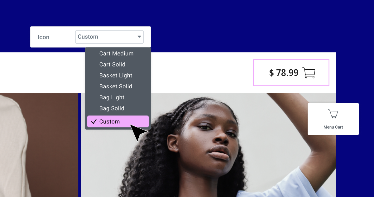 Custom Icons In The Menu Cart Widget Einführung Von Elementor 3.12 - Gestalten Sie Schöne Und Anspruchsvolle Mega-Menüs 5