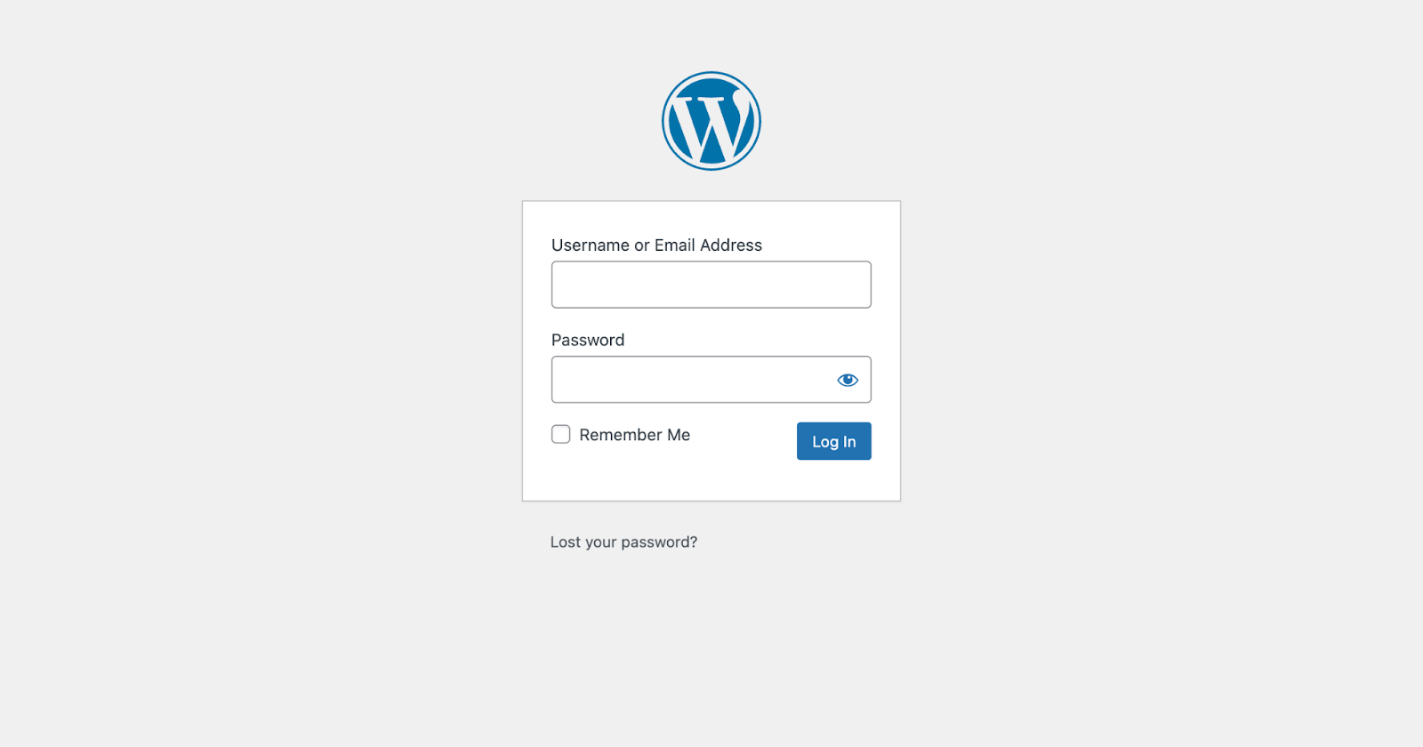 Tela De Login Do Wordpress