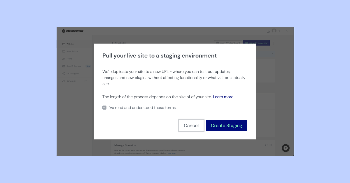 Staging 2 How To Create A Staging Site In Wordpress With Elementor Hosting 2