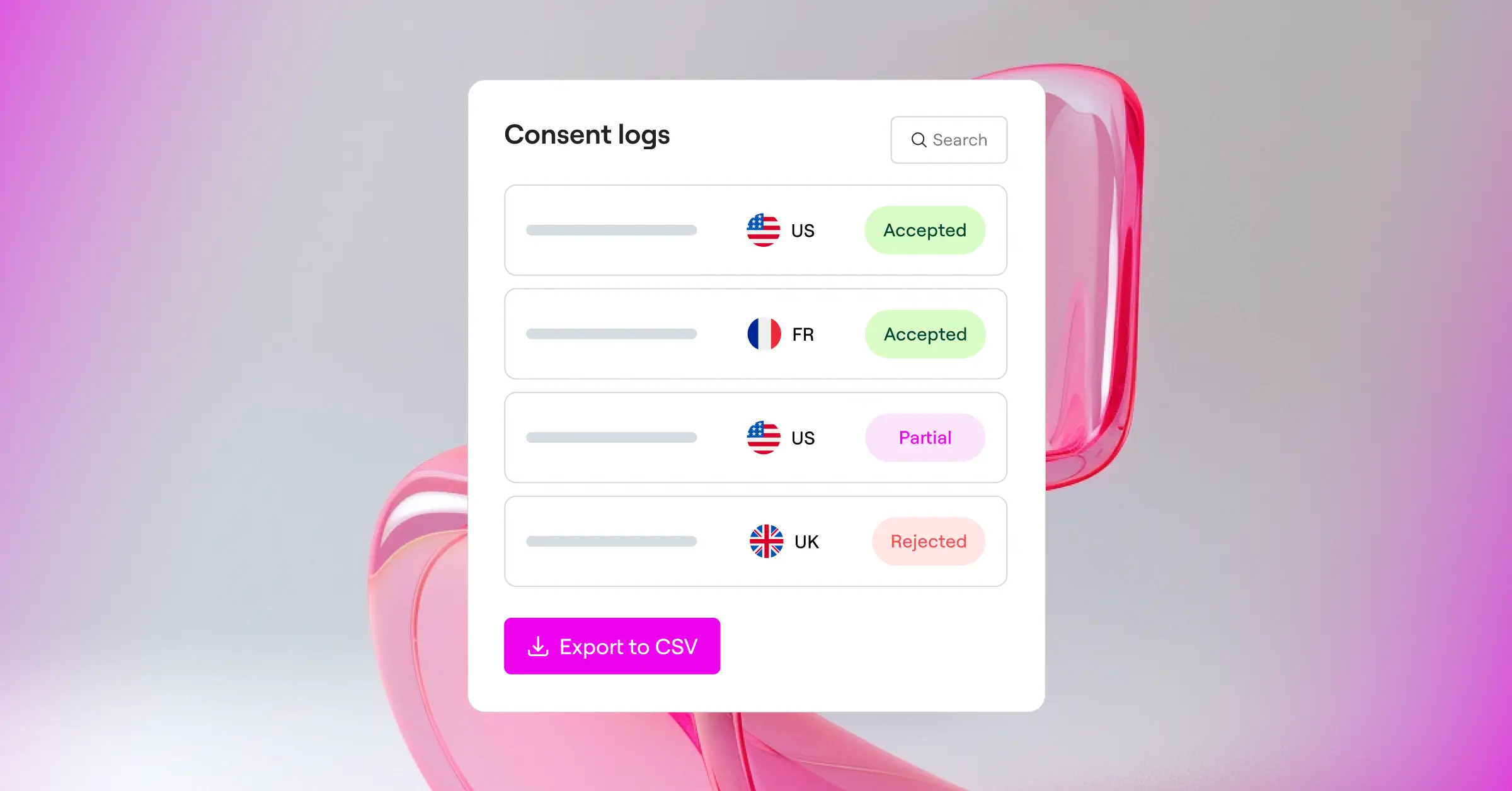 Consent audit logs in a WordPress cookie consent dashboard