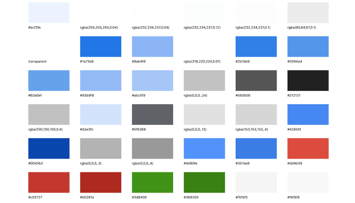 Google’s background colors Google's background colors
