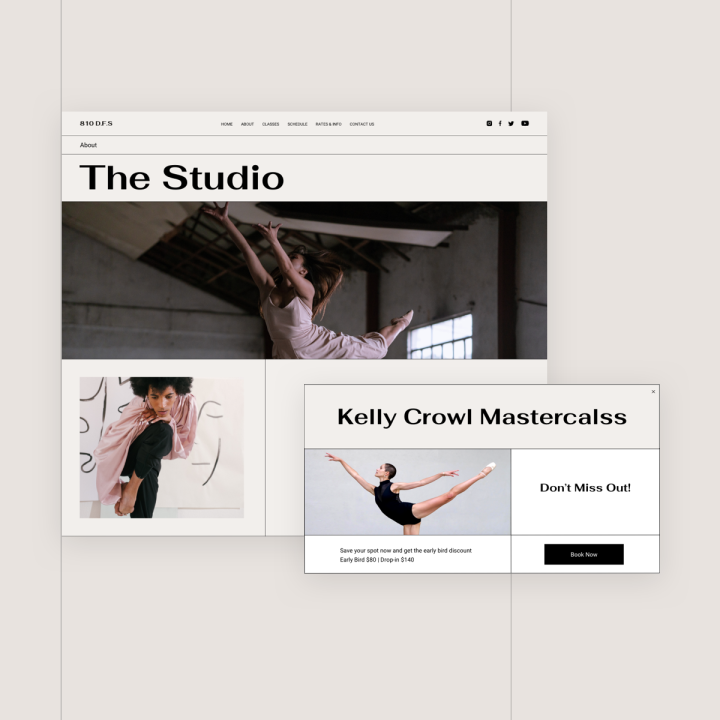 Popup.. Monthly Template Kits #15: The Dance Studio Template Kit 2