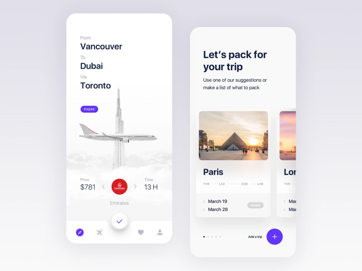 Travel App Home Screen Ui Design