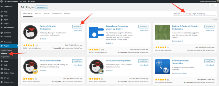 Add Seriously Simple Podcasting