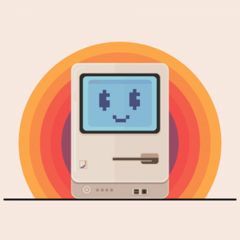 An Illustration Of A Happy 80'S Macintosh Computer