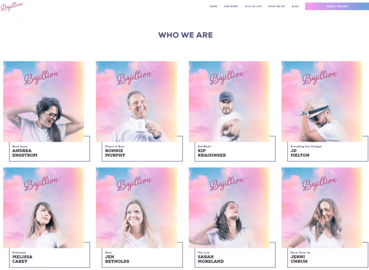 Bajillion Agencys Re-Designed Who We Are Page