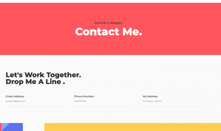 Contact Page Portfolio