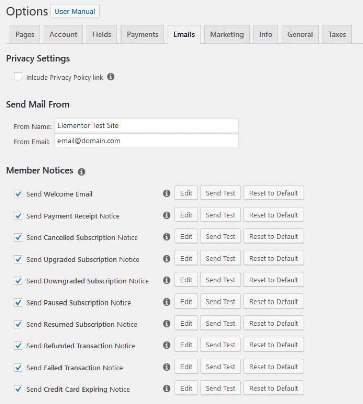 Email Customization Options
