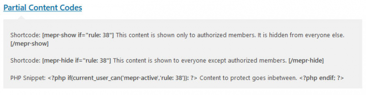 Partial Content Codes