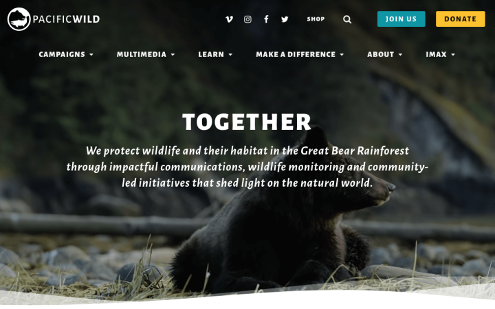 Pacificwild.org Elementor Sites Of The Month – March 2019 1