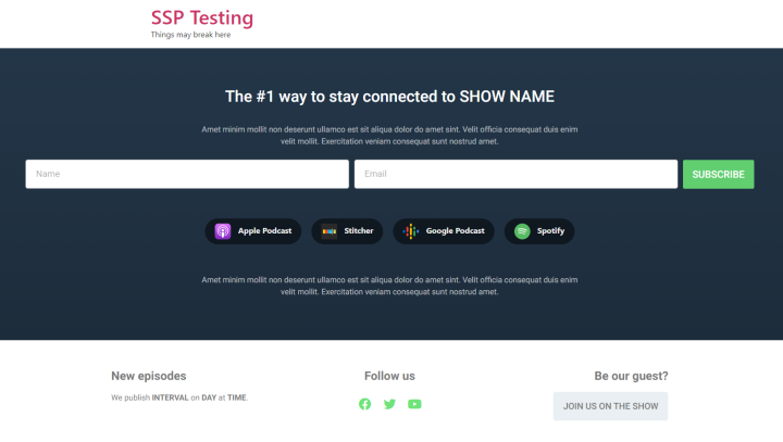 Subscribe Landing Page