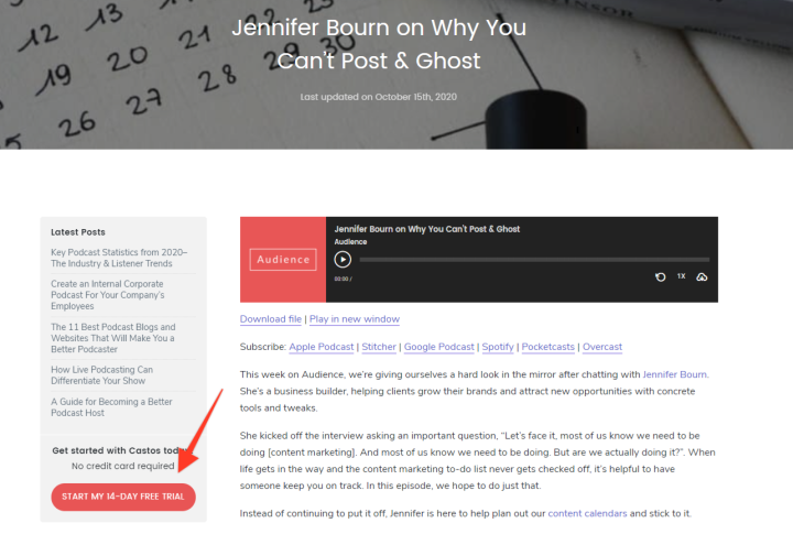 Podcast Website Call-To-Action