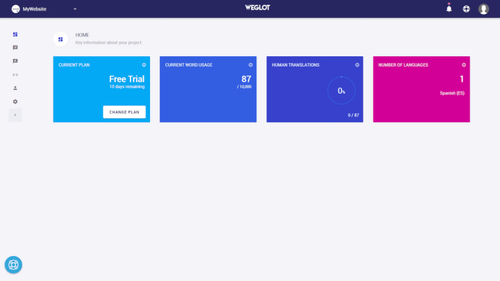 Weglot Account Dashboard How To Make Your Elementor Site Multilingual Using Weglot 9