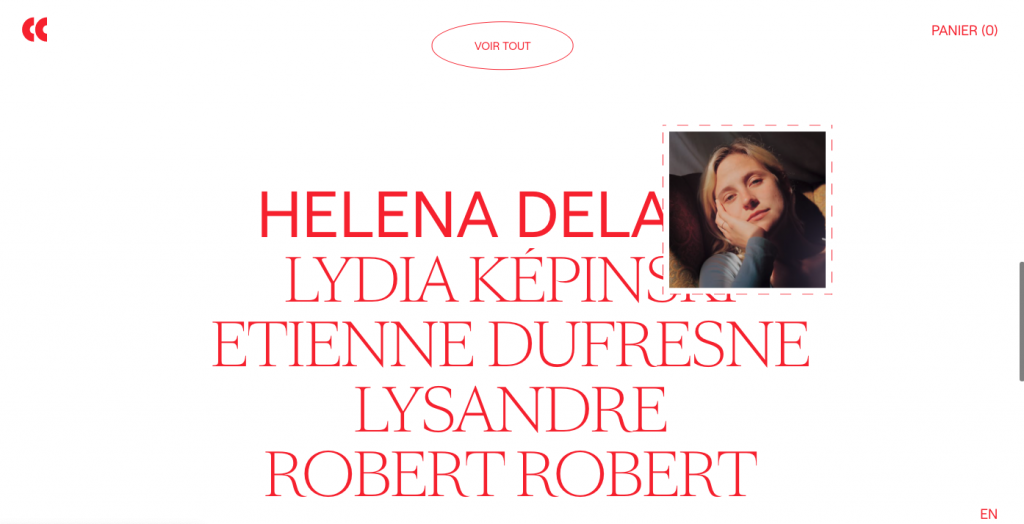 hover gallery menu design trend