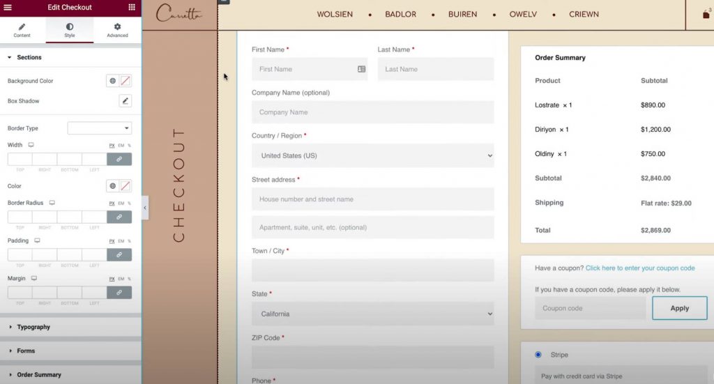 Customize Woocommerce Checkout Elementor 5 Style Settings How To Customize The Woocommerce Checkout Page With Elementor Customize Woocommerce Checkout Elementor 5 Style Settings How To Customize The Woocommerce Checkout Page With Elementor 5