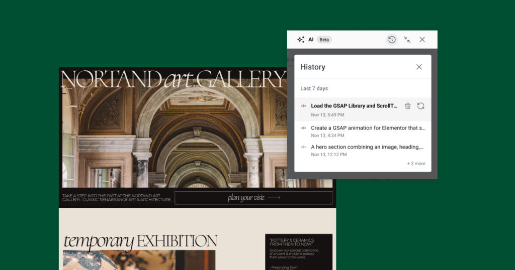 Ai Release 0.9 Leveraging Prompt History Animate Faster With Elementor Ai: A Tutorial Ai Release 0.9 Leveraging Prompt History Animate Faster With Elementor Ai: A Tutorial 2