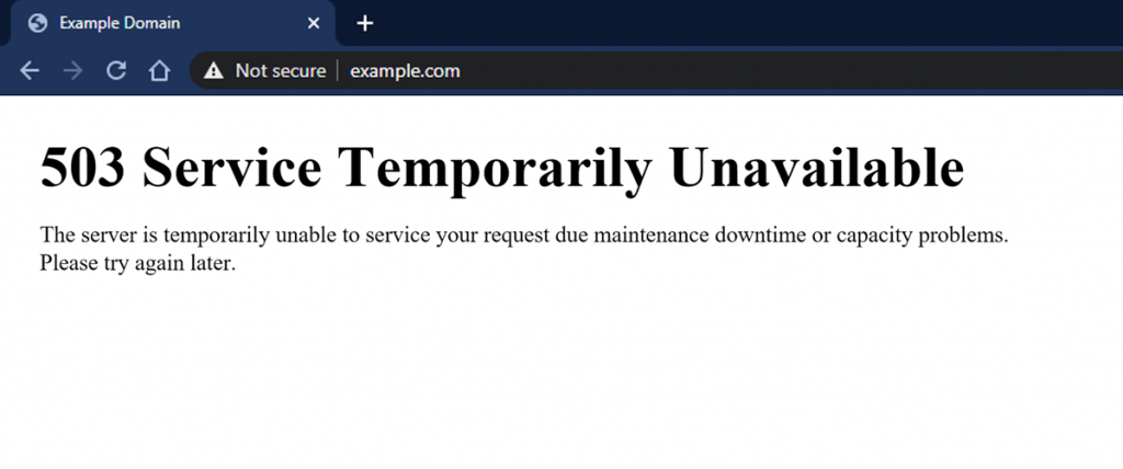 503 Service Temporarily Unavailable