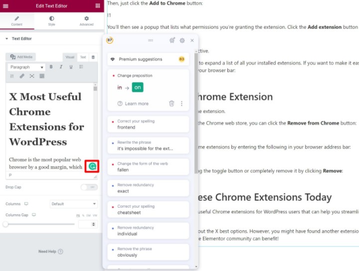 Wordpress Chrome Extensions 1 Grammarly Elementor 16 Most Useful Google Chrome Extensions For Wordpress Users 2