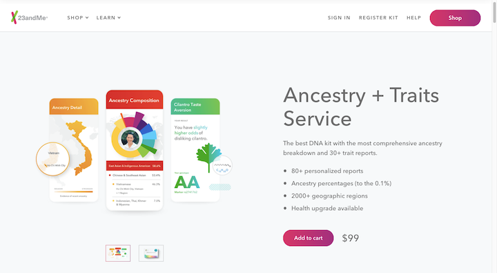 19 23Andme Product Page Button How To Design The Perfect Cta Button 15