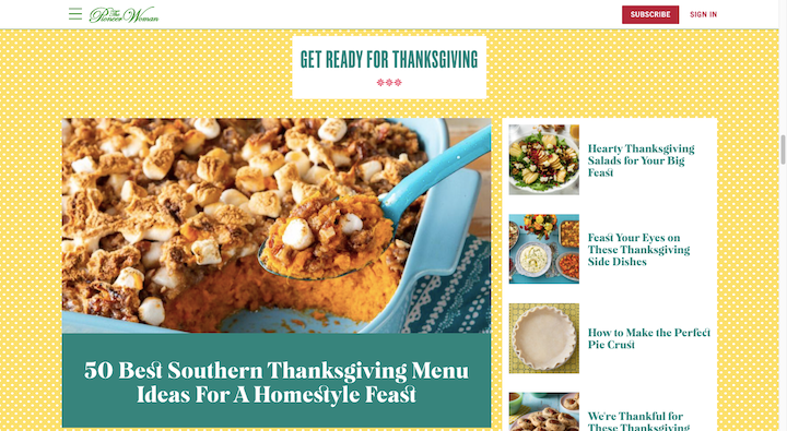 12 Pioneerwoman Website Thanksgiving Recipe Posts 18 Holiday Marketing Ideas And Campaigns For 2021 13