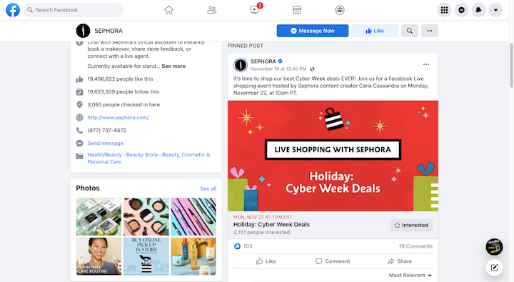 23 Facebook Sephora Live Shopping Event 18 Holiday Marketing Ideas And Campaigns For 2021 23