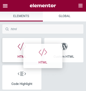 HTML Elementor Widget