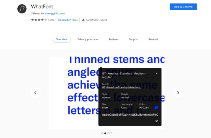 Whatfont to identify fonts on web pages  Chrome web, Google chrome  extensions, Developer tools