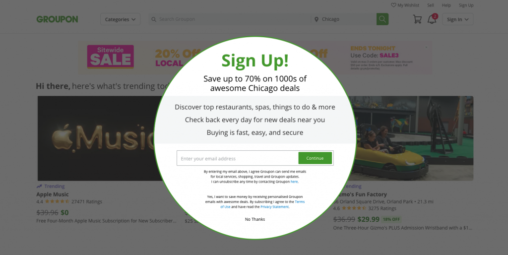 Groupon Urgency Excitement Form Example Form Design: Ux Strategies And Best Practices 4