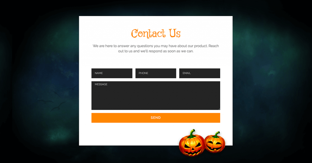 Halloween Contact Form Template