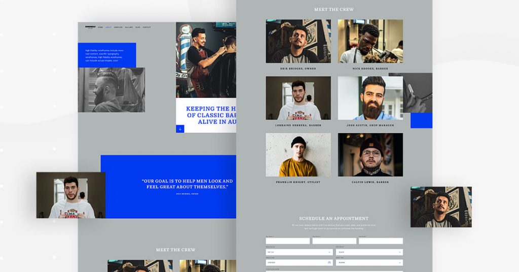 About Monthly Template Kits #10: The Barbershop Website Template Kit 2
