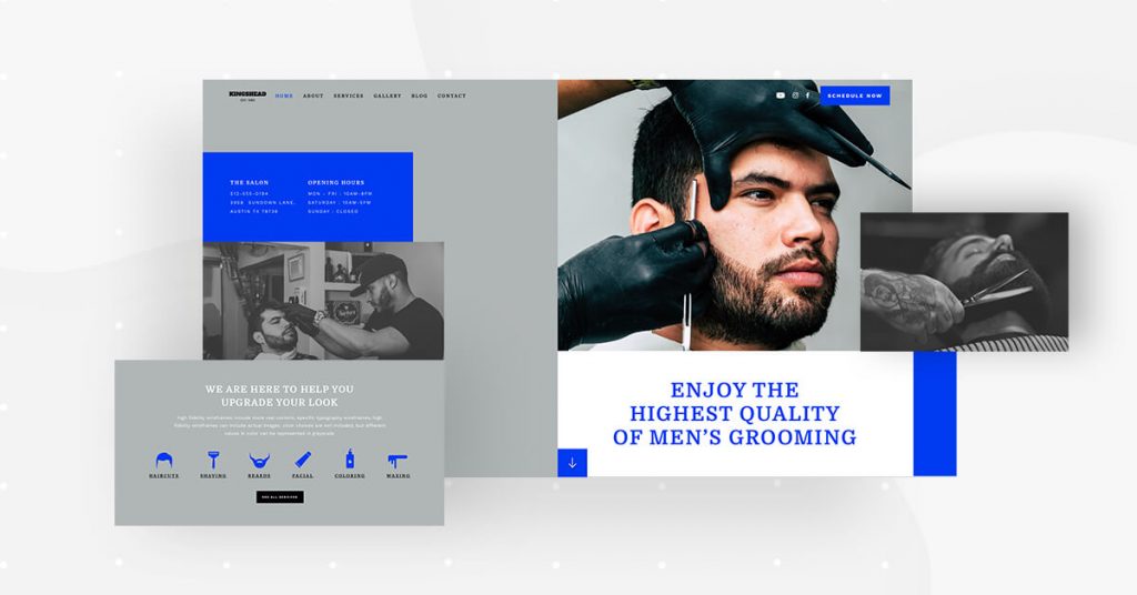 Home Monthly Template Kits #10: The Barbershop Website Template Kit 1