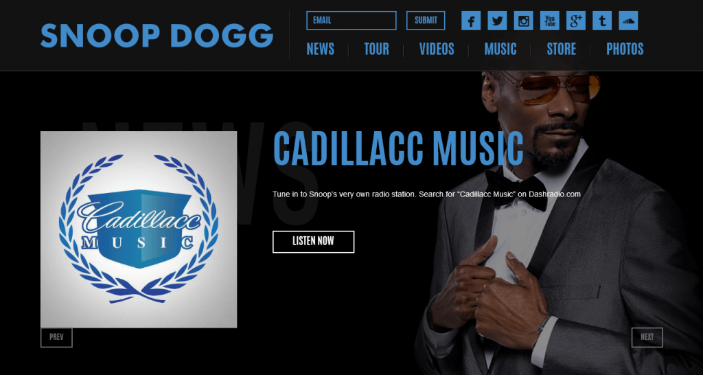 Snoop Dogg 25 Best Wordpress Websites Examples That You’ll Definitely Recognize 21