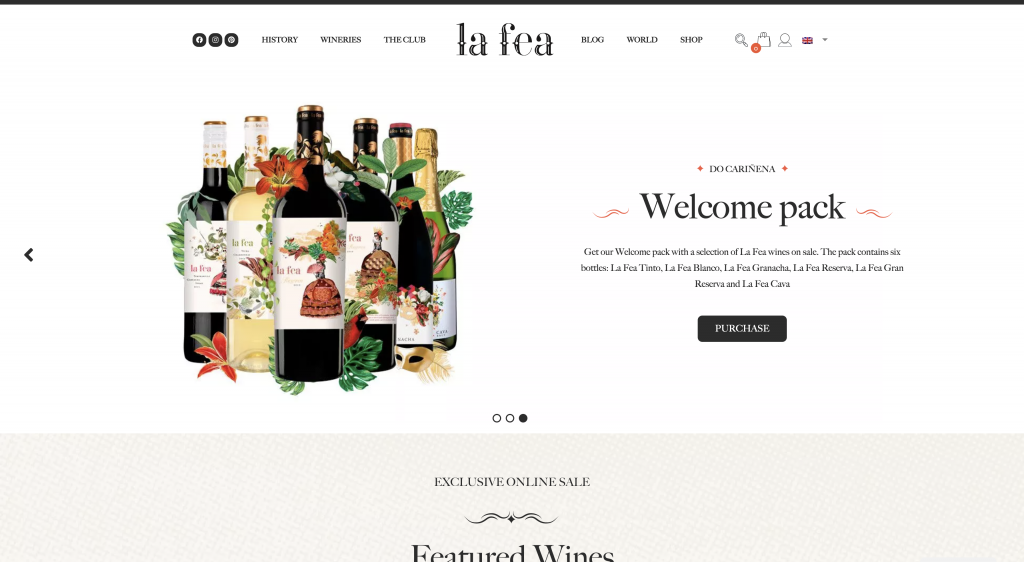La Fea Winery Elementor Showcase