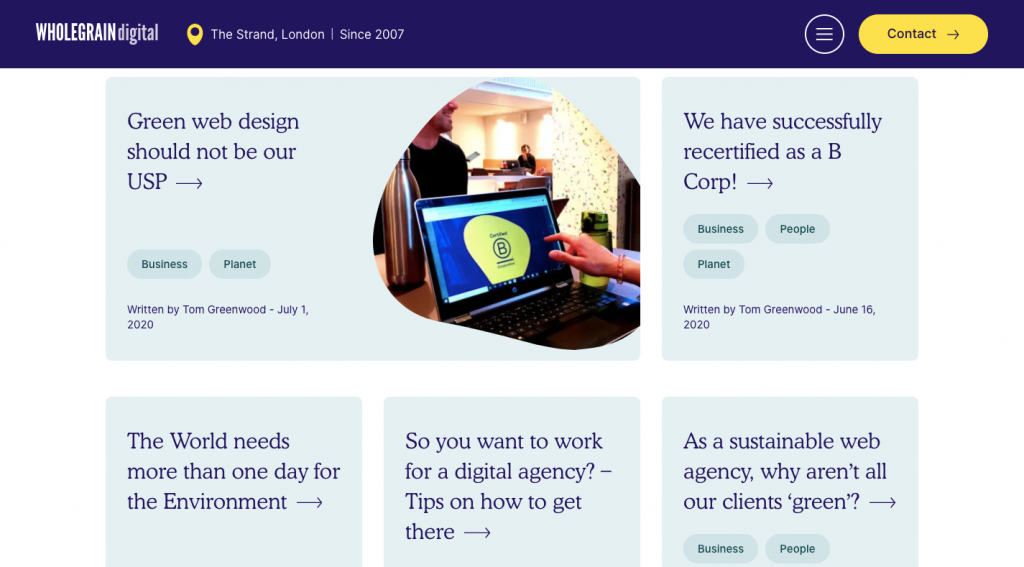 A Screenshot Of The Wholegrain Digital Website How To Start A Web Design Business? 7