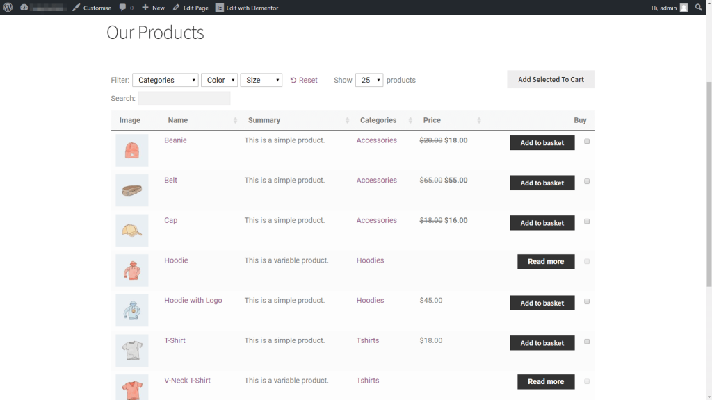 Simple Product Table Example How To Use Woocommerce Product Table With Elementor 1