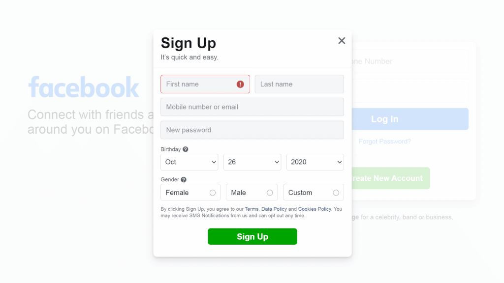 Facebook Signup Form Form Design Best Practices — Takeaways From Our Webinar With Vitaly Friedman 1