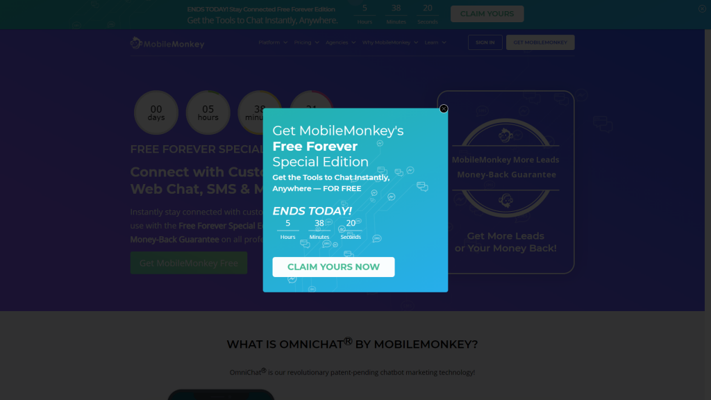 Mobilemonkey Popup 10 Incredible Popup Examples To Increase Your Conversions 3