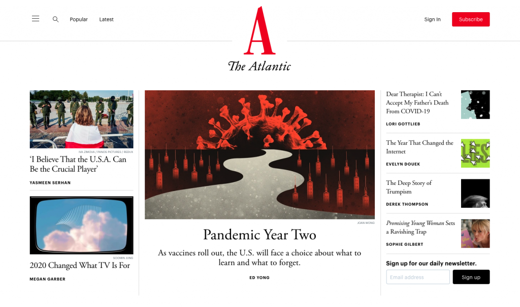 Atlantic Magazine Size Contrast How To Use Contrast In Web Design: Tips And Examples 6