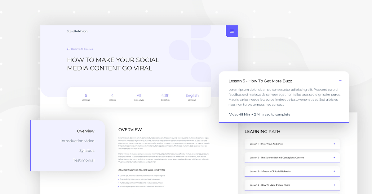 Course Page Monthly Template Kits #9: The Online Course Template Kit 2