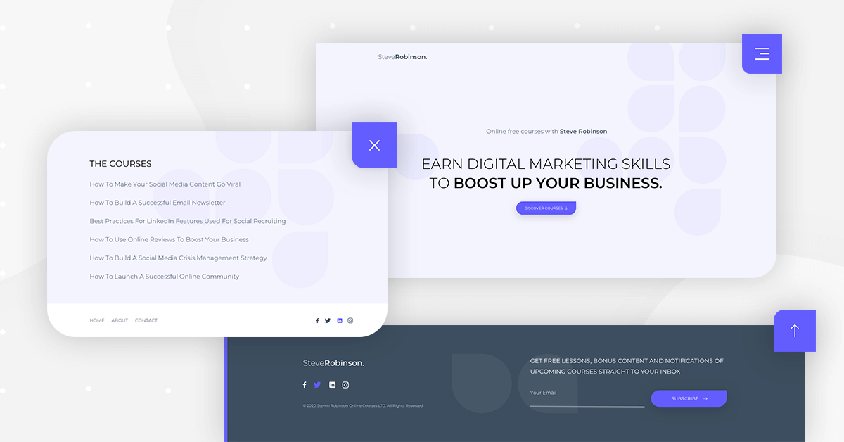 Header Footer Popup Menu Monthly Template Kits #9: The Online Course Template Kit 5