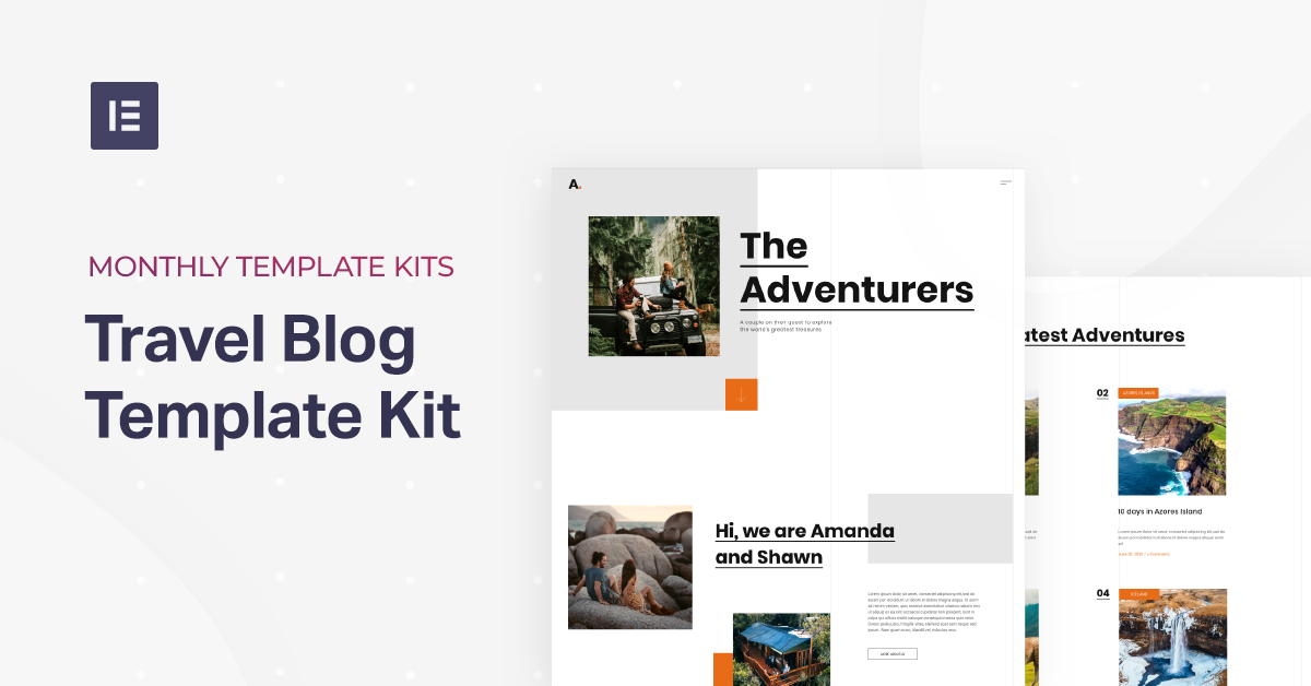 travel blog page template