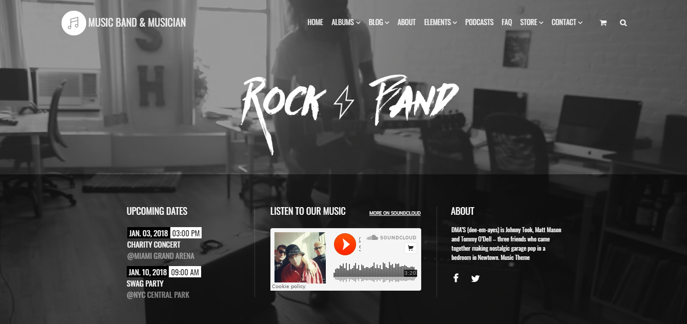 Music 11 Music Website Templates Worth Singing About [Elementor Compatible] 6