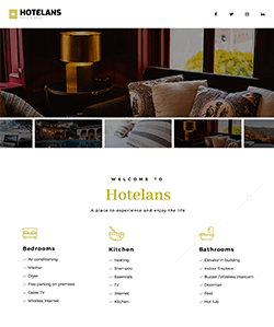 Hotel landing page template with image and video slideshow