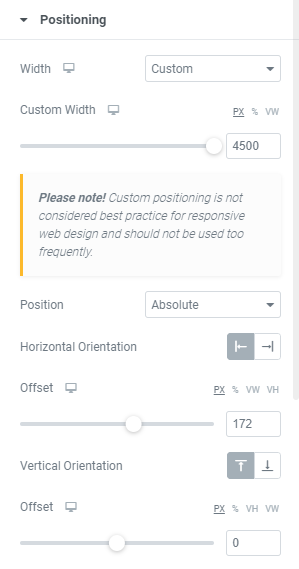 Positioning Settings Elementor Team Writes: How To Create A Draggable Nav Menu With Elementor 2