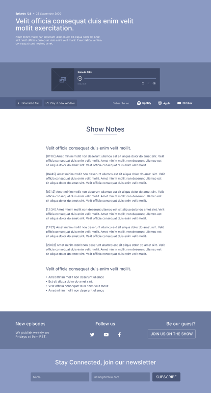 Episode Page Template The Complete Guide To Building A Podcast Website + 3 Free Templates 2