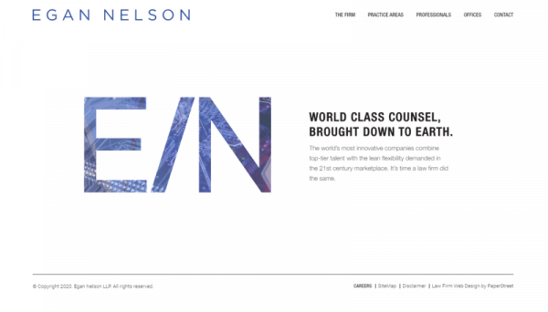 a screenshot of the Egan Nelson website.