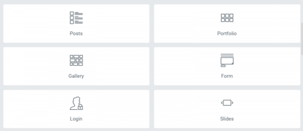 a screenshot of elementor's widgets.